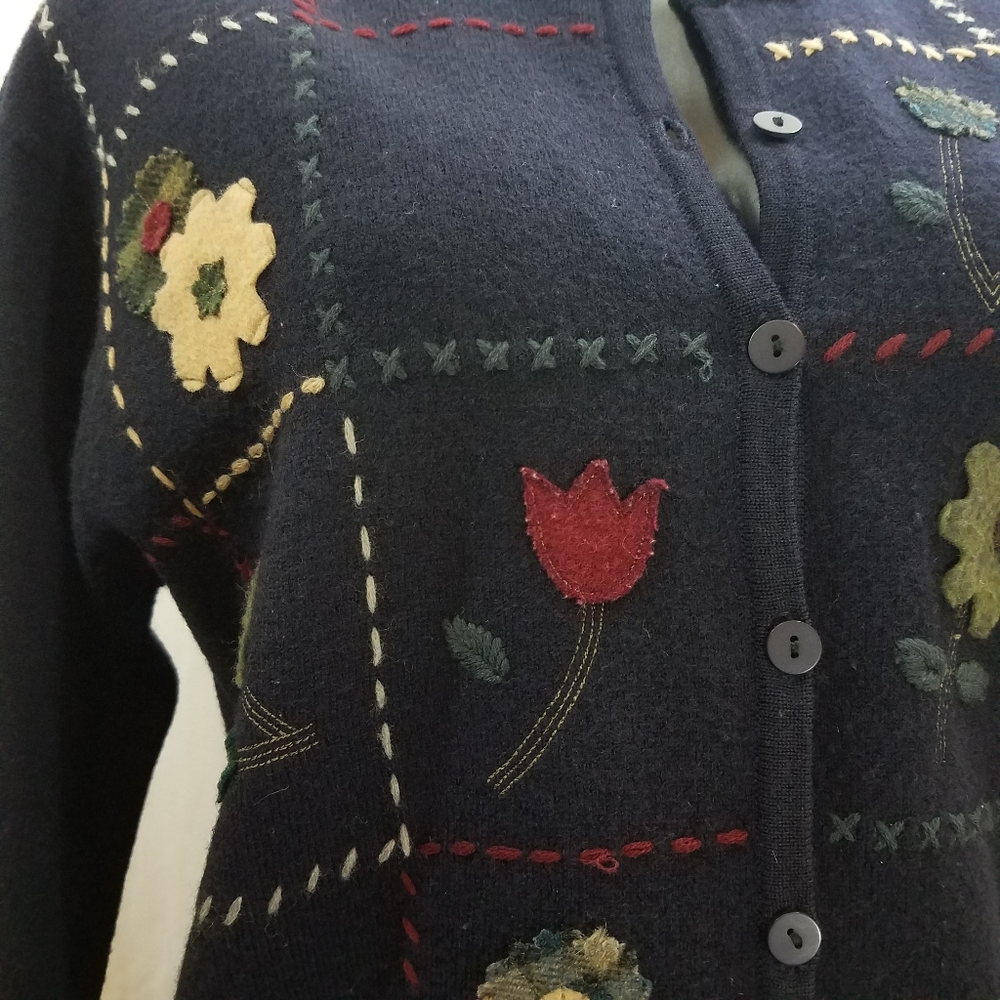 Talbots Patchwork Grandma Cardigan - image 5